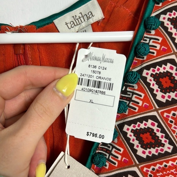 NWT Talitha Collection Almasi-Print Short Kimono Dress 100% Silk XL - Picture 9 of 16